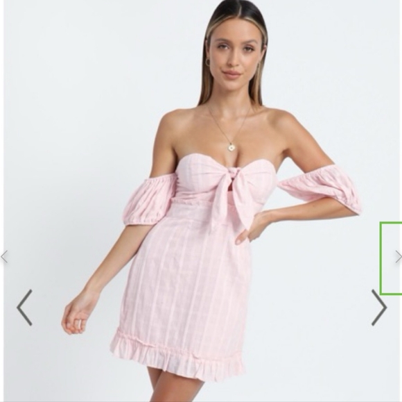 Showpo Pink Strapless Dress with Bow - Picture 1 of 4